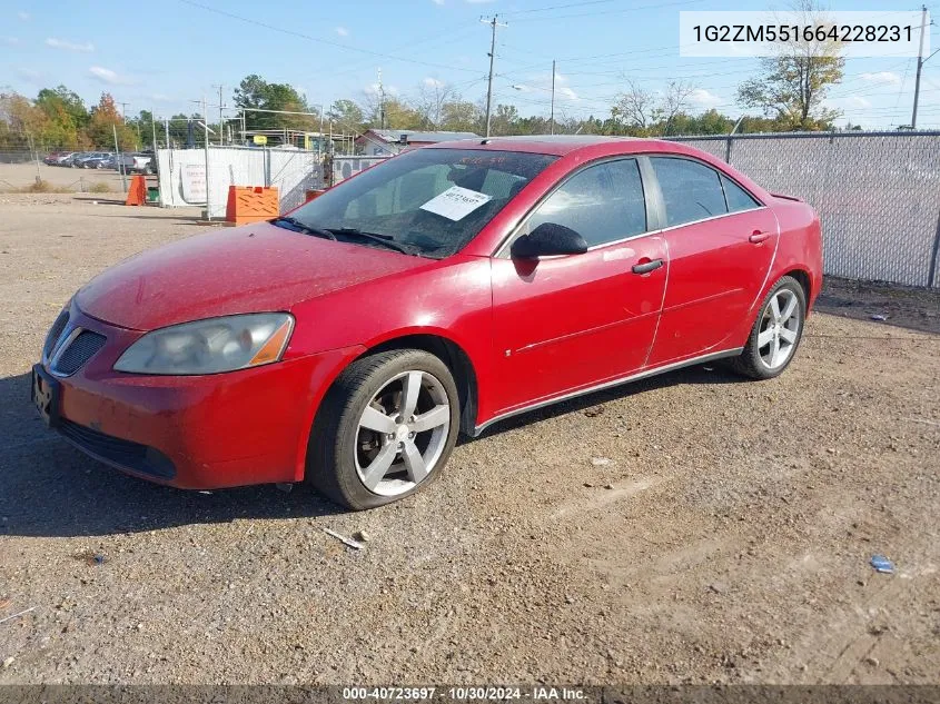 2006 Pontiac G6 Gtp VIN: 1G2ZM551664228231 Lot: 40723697