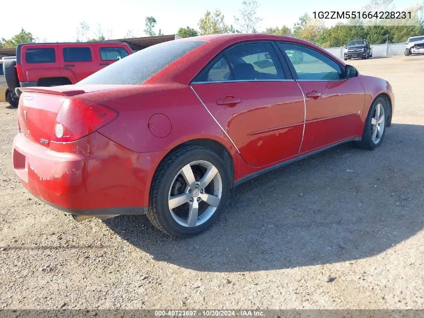 2006 Pontiac G6 Gtp VIN: 1G2ZM551664228231 Lot: 40723697