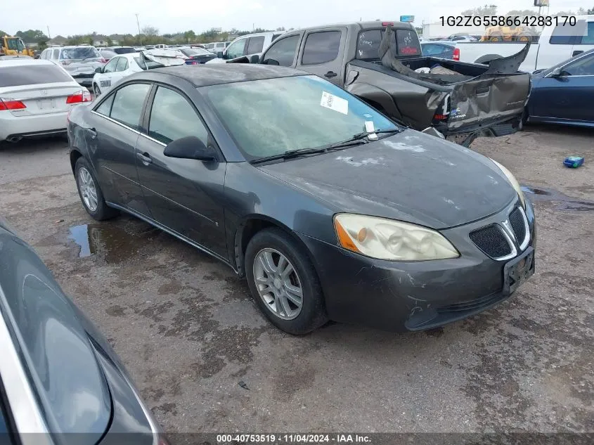 2006 Pontiac G6 Se1 VIN: 1G2ZG558664283170 Lot: 40753519