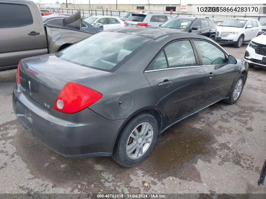 2006 Pontiac G6 Se1 VIN: 1G2ZG558664283170 Lot: 40753519