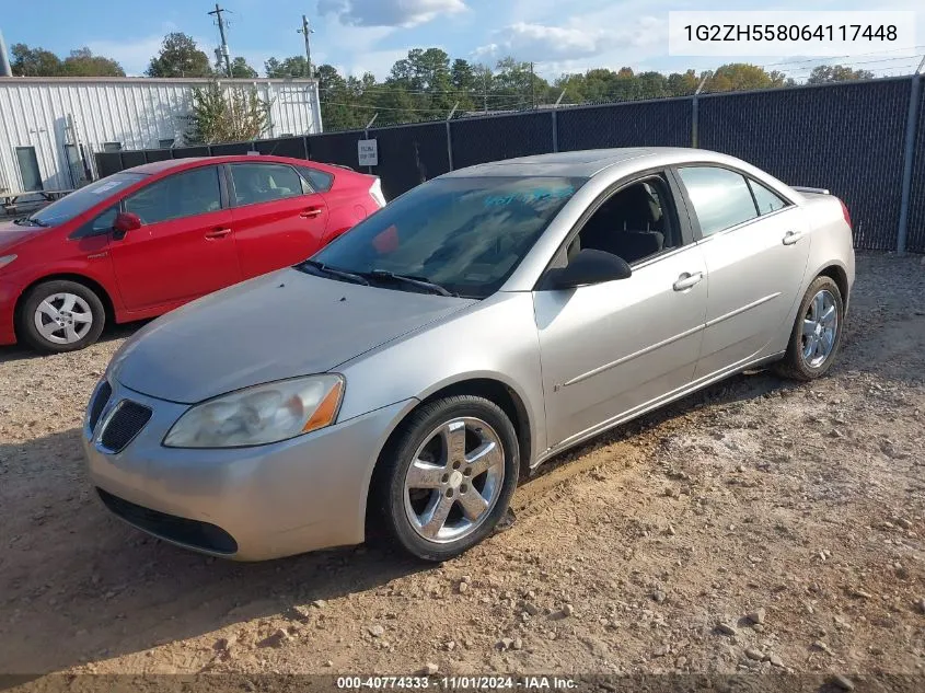 2006 Pontiac G6 Gt VIN: 1G2ZH558064117448 Lot: 40774333