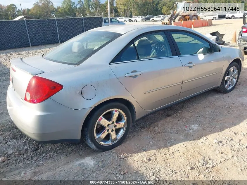 2006 Pontiac G6 Gt VIN: 1G2ZH558064117448 Lot: 40774333