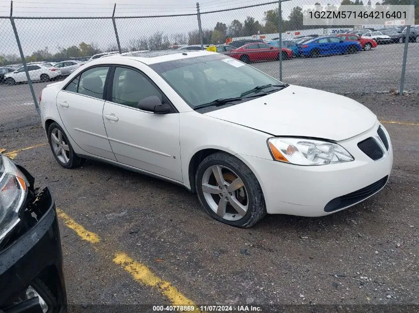 2006 Pontiac G6 Gtp VIN: 1G2ZM571464216401 Lot: 40778869