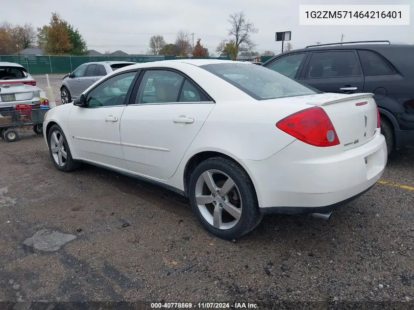 2006 Pontiac G6 Gtp VIN: 1G2ZM571464216401 Lot: 40778869