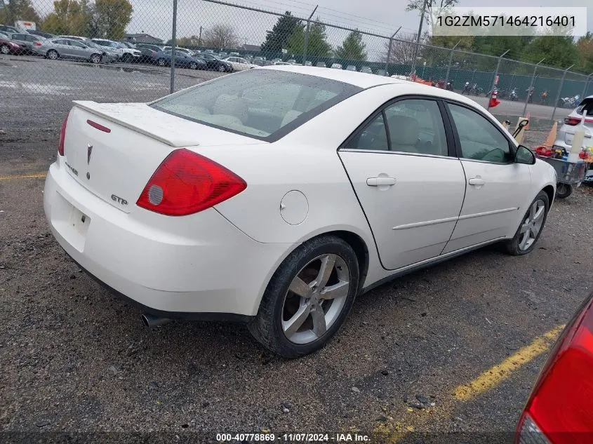 2006 Pontiac G6 Gtp VIN: 1G2ZM571464216401 Lot: 40778869