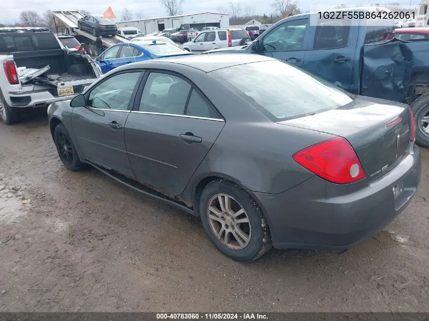 2006 Pontiac G6 VIN: 1G2ZF55B864262061 Lot: 40783060