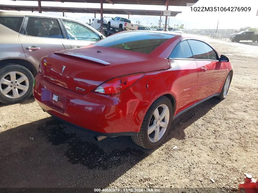 2006 Pontiac G6 Gtp VIN: 1G2ZM351064276909 Lot: 40850978