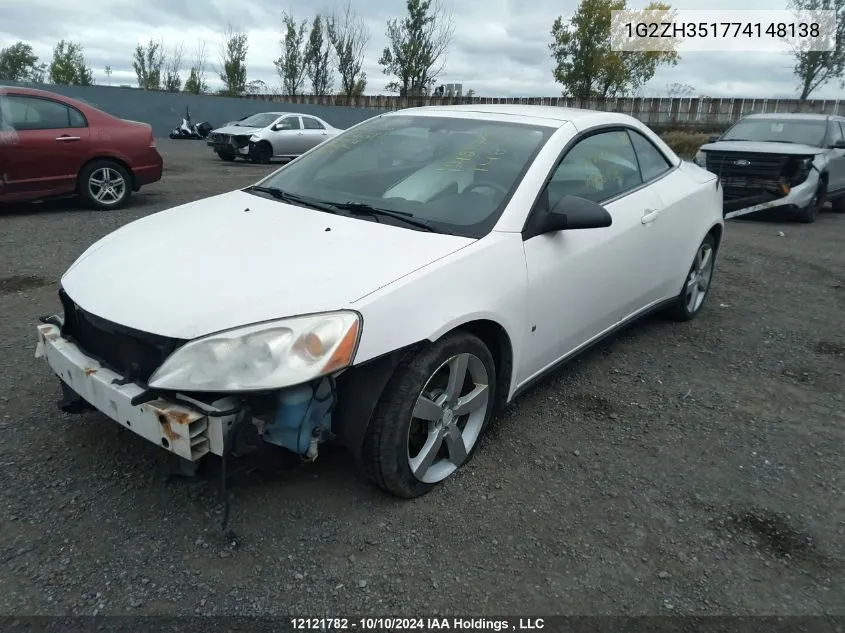 2007 Pontiac G6 Gt VIN: 1G2ZH351774148138 Lot: 12121782