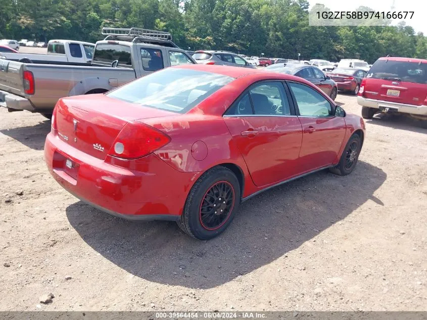 2007 Pontiac G6 Value Leader VIN: 1G2ZF58B974166677 Lot: 39564454