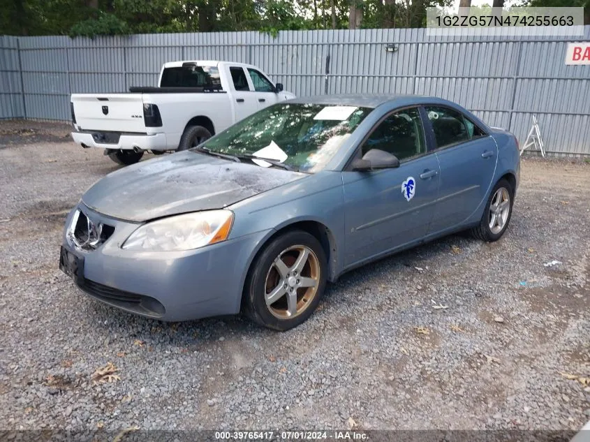 2007 Pontiac G6 VIN: 1G2ZG57N474255663 Lot: 39765417