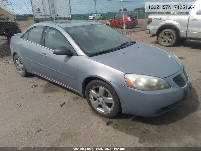 2007 Pontiac G6 Gt VIN: 1G2ZH57N174251664 Lot: 39814997