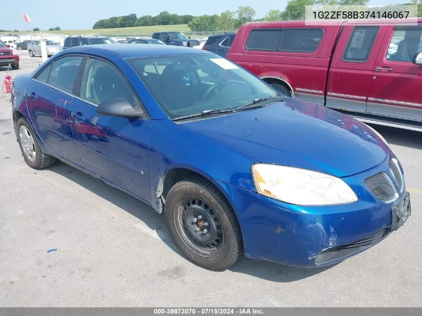 1G2ZF58B374146067 2007 Pontiac G6 Value Leader