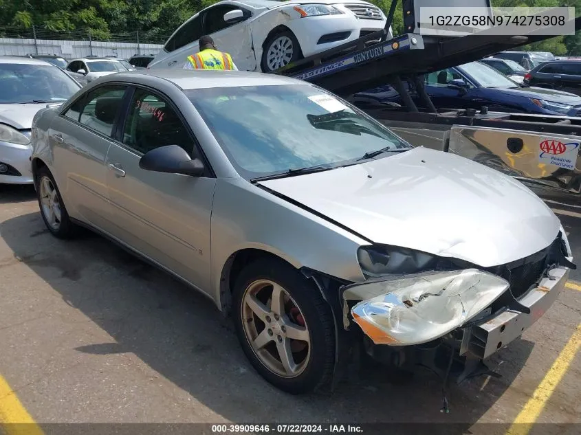 2007 Pontiac G6 VIN: 1G2ZG58N974275308 Lot: 39909646