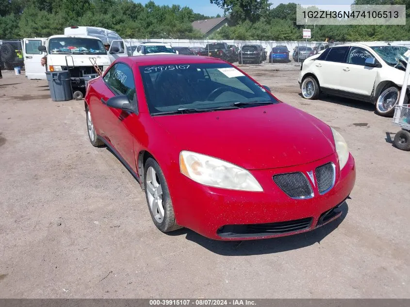 1G2ZH36N474106513 2007 Pontiac G6 Gt