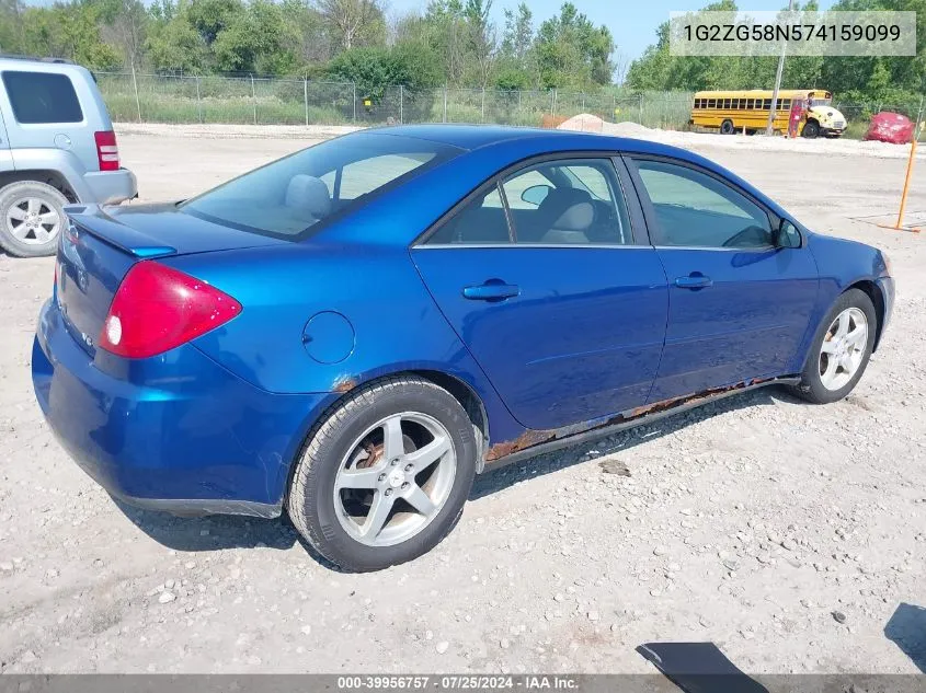 2007 Pontiac G6 VIN: 1G2ZG58N574159099 Lot: 39956757