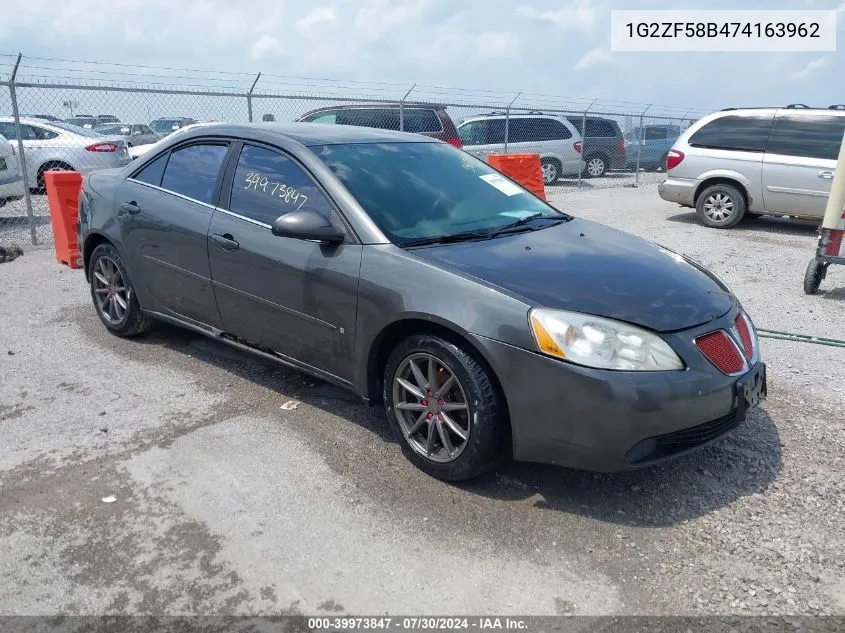 2007 Pontiac G6 Value Leader VIN: 1G2ZF58B474163962 Lot: 39973847