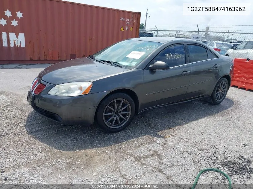 1G2ZF58B474163962 2007 Pontiac G6 Value Leader