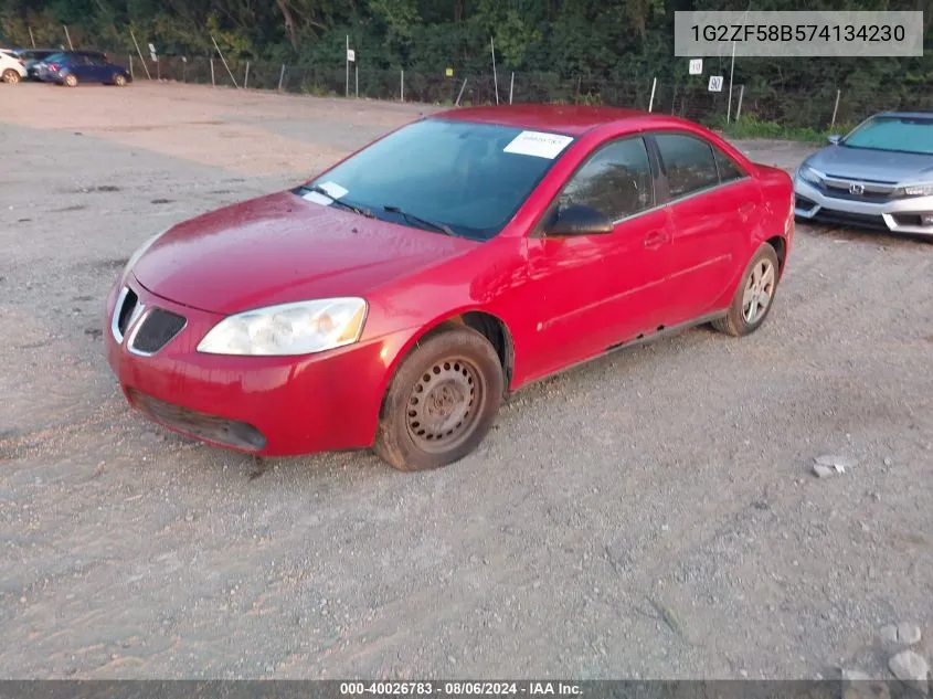 1G2ZF58B574134230 2007 Pontiac G6 Value Leader