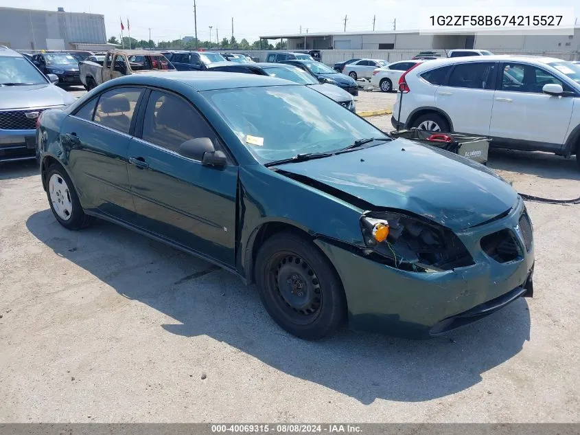 2007 Pontiac G6 Value Leader VIN: 1G2ZF58B674215527 Lot: 40069315