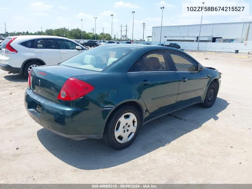 2007 Pontiac G6 Value Leader VIN: 1G2ZF58B674215527 Lot: 40069315