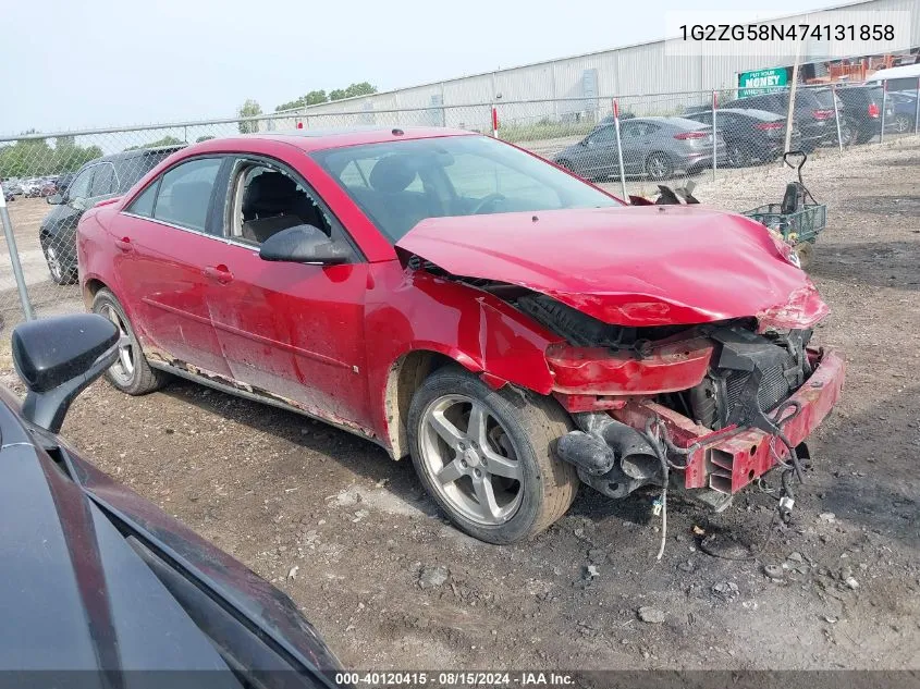 2007 Pontiac G6 VIN: 1G2ZG58N474131858 Lot: 40120415