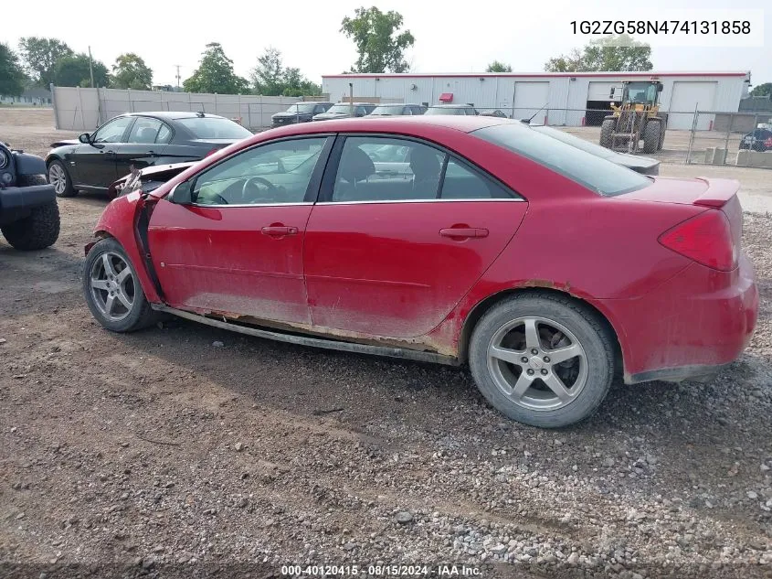 2007 Pontiac G6 VIN: 1G2ZG58N474131858 Lot: 40120415