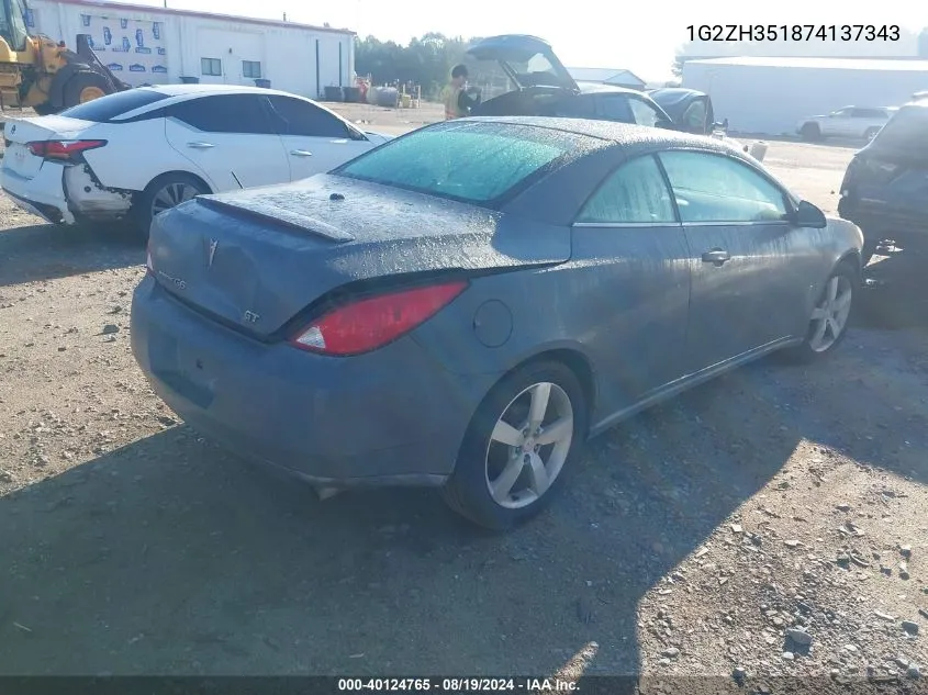 1G2ZH351874137343 2007 Pontiac G6 Gt