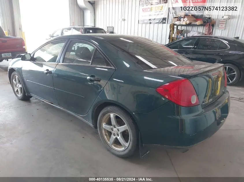 2007 Pontiac G6 VIN: 1G2ZG57N574123382 Lot: 40135535