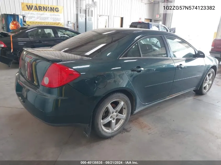 2007 Pontiac G6 VIN: 1G2ZG57N574123382 Lot: 40135535