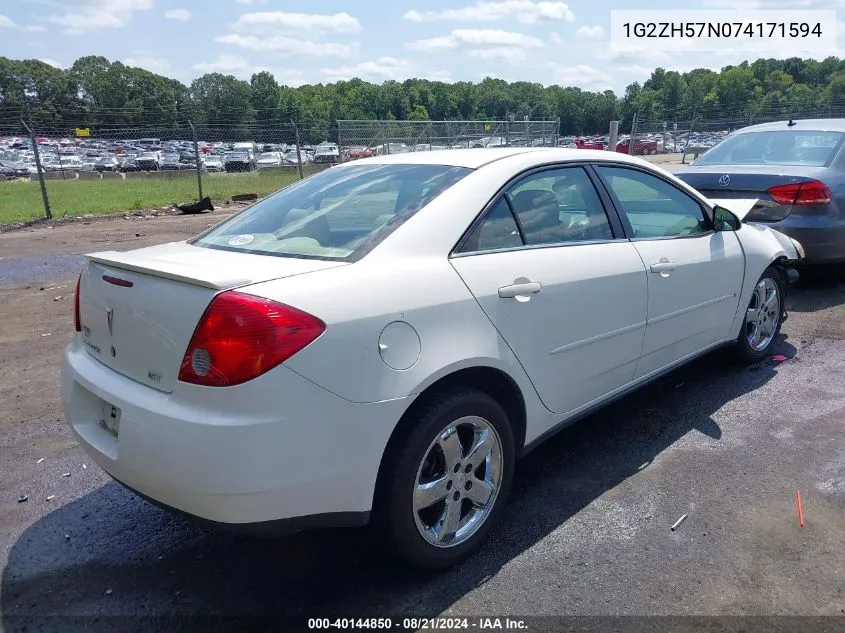 2007 Pontiac G6 Gt VIN: 1G2ZH57N074171594 Lot: 40144850