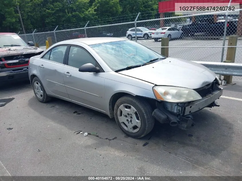 1G2ZF58B474240782 2007 Pontiac G6 Value Leader/Base