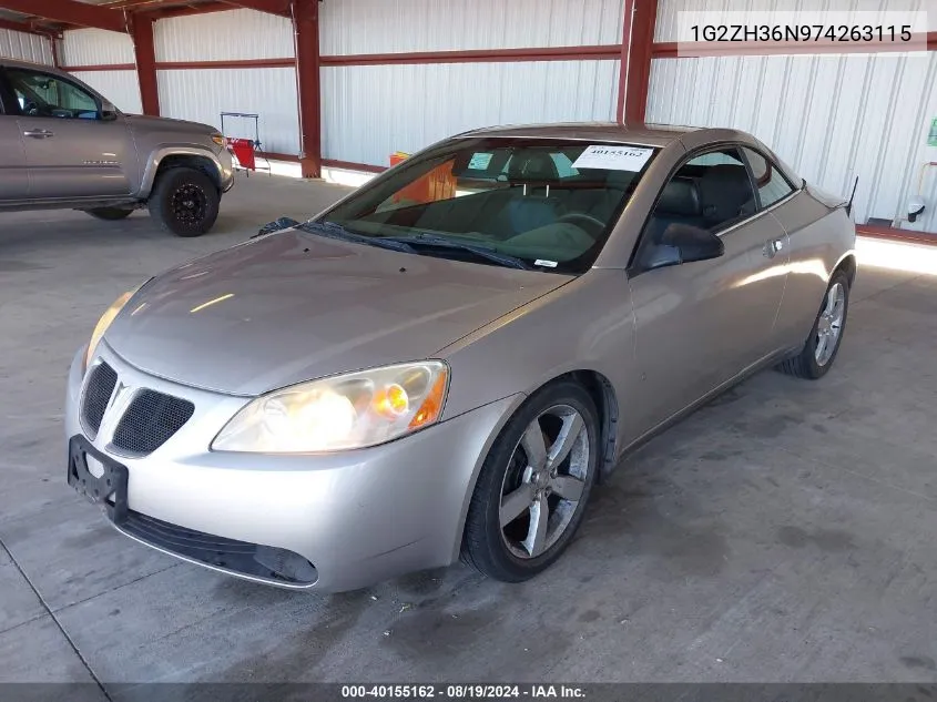 2007 Pontiac G6 Gt VIN: 1G2ZH36N974263115 Lot: 40155162