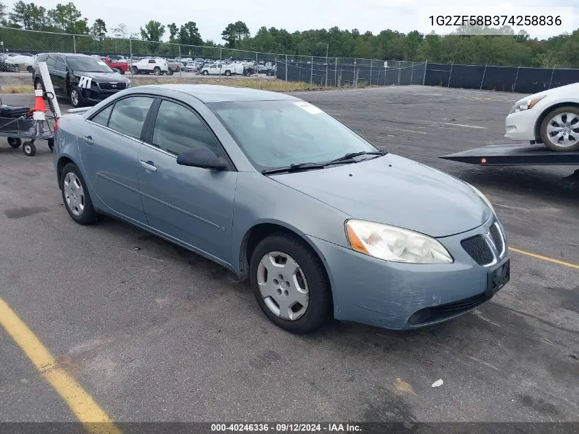 1G2ZF58B374258836 2007 Pontiac G6 Value Leader