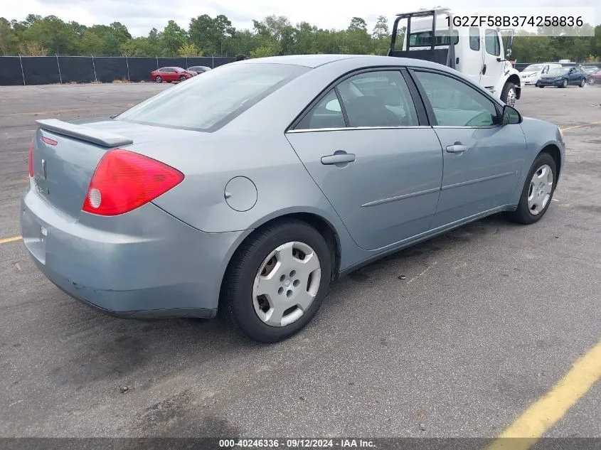 1G2ZF58B374258836 2007 Pontiac G6 Value Leader