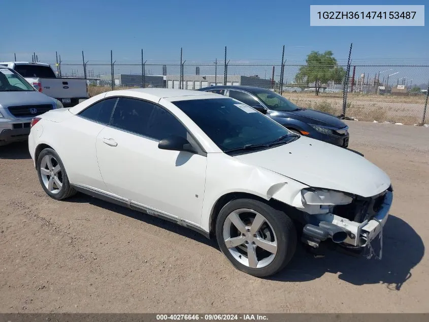 2007 Pontiac G6 Gt VIN: 1G2ZH361474153487 Lot: 40276646