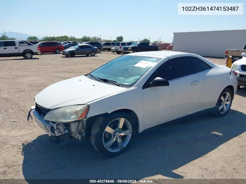 2007 Pontiac G6 Gt VIN: 1G2ZH361474153487 Lot: 40276646