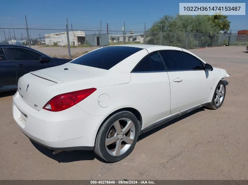 2007 Pontiac G6 Gt VIN: 1G2ZH361474153487 Lot: 40276646