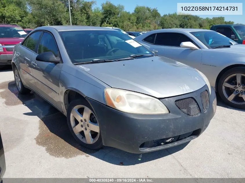 2007 Pontiac G6 VIN: 1G2ZG58N174214731 Lot: 40305240