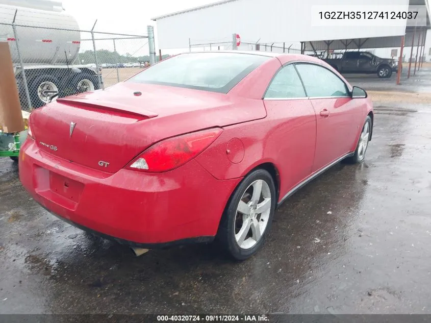 1G2ZH351274124037 2007 Pontiac G6 Gt