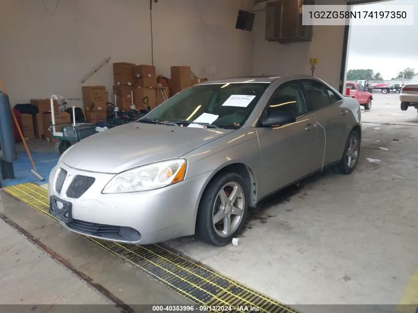 2007 Pontiac G6 VIN: 1G2ZG58N174197350 Lot: 40353996