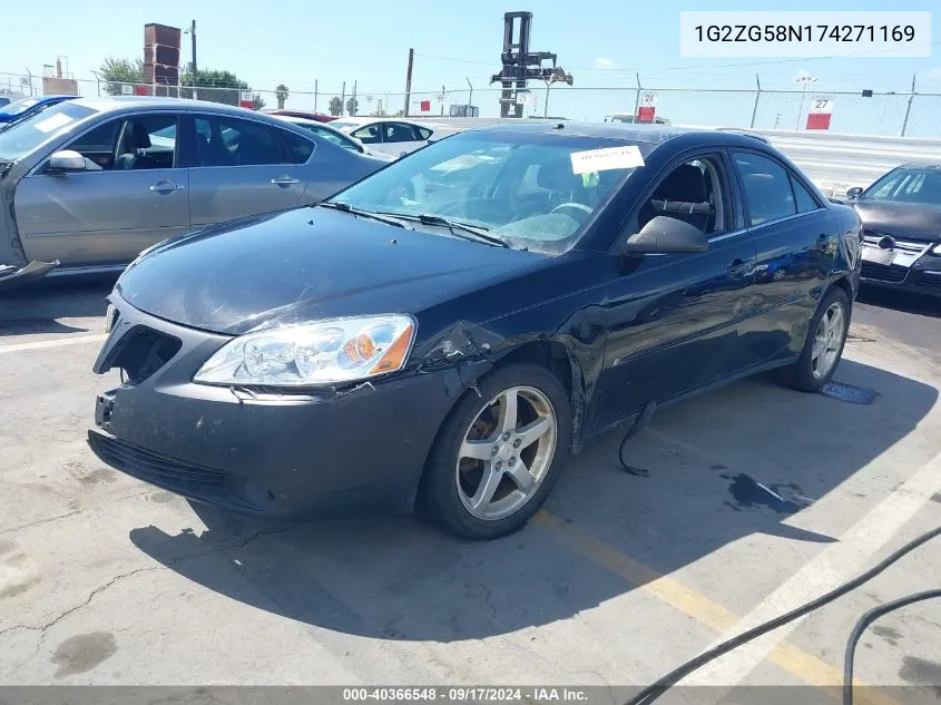 2007 Pontiac G6 VIN: 1G2ZG58N174271169 Lot: 40366548