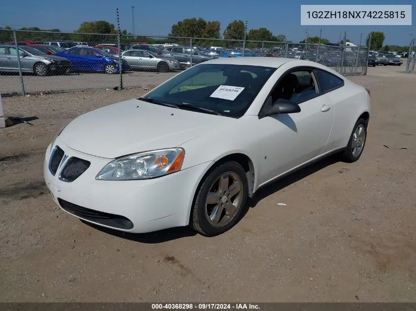 2007 Pontiac G6 Gt VIN: 1G2ZH18NX74225815 Lot: 40368298