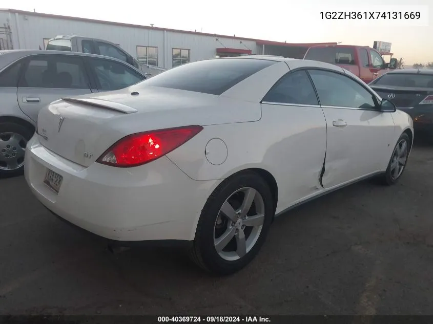 2007 Pontiac G6 Gt VIN: 1G2ZH361X74131669 Lot: 40369724