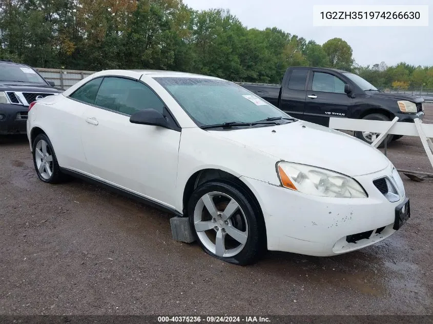 2007 Pontiac G6 Gt VIN: 1G2ZH351974266630 Lot: 40375236