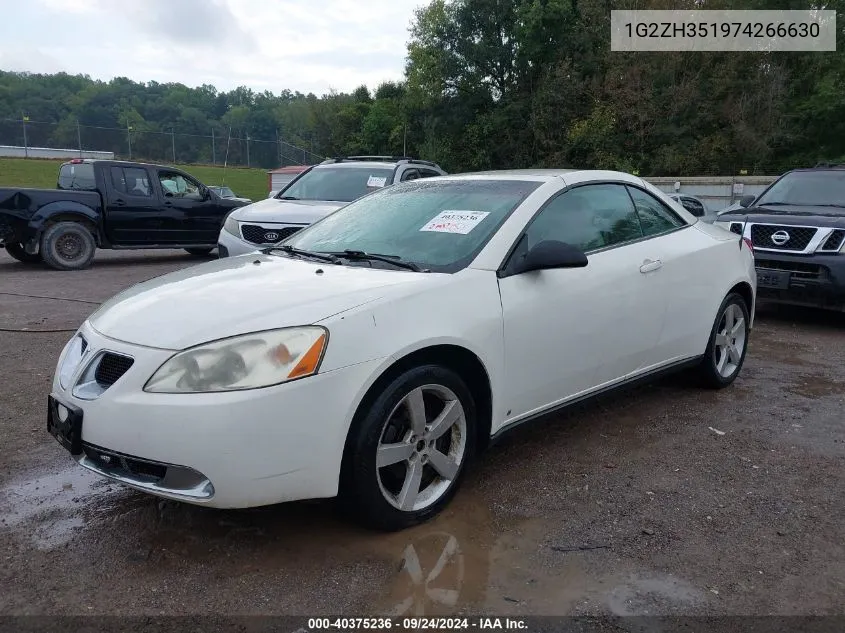 2007 Pontiac G6 Gt VIN: 1G2ZH351974266630 Lot: 40375236