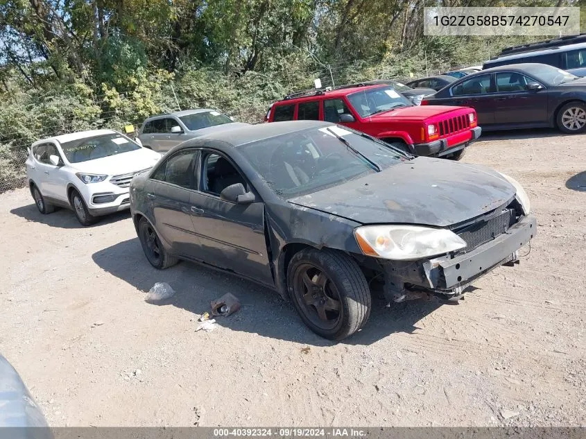 2007 Pontiac G6 VIN: 1G2ZG58B574270547 Lot: 40392324