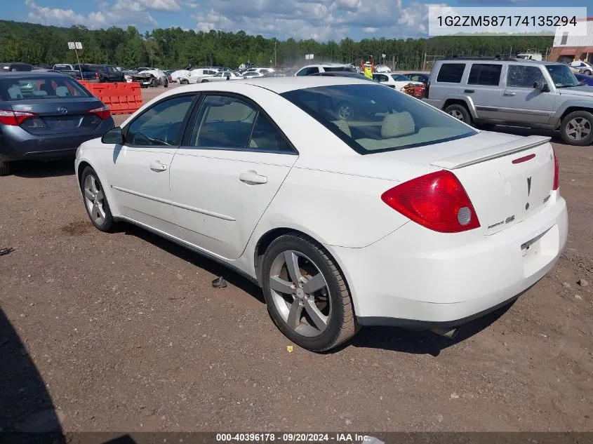 2007 Pontiac G6 Gtp VIN: 1G2ZM587174135294 Lot: 40396178