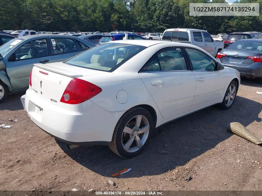 2007 Pontiac G6 Gtp VIN: 1G2ZM587174135294 Lot: 40396178