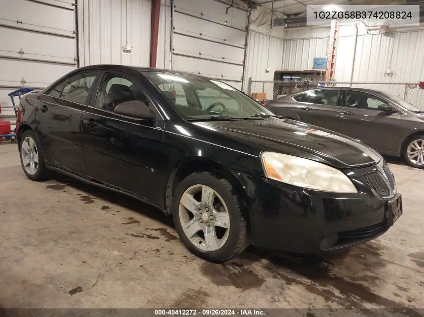 2007 Pontiac G6 VIN: 1G2ZG58B374208824 Lot: 40412272