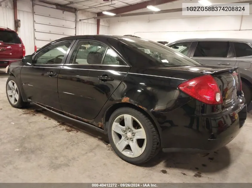 2007 Pontiac G6 VIN: 1G2ZG58B374208824 Lot: 40412272